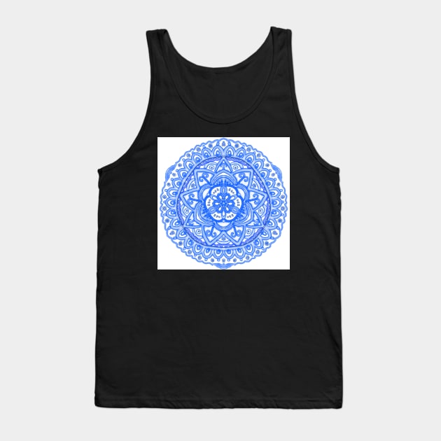 Mandala in blue aquarelle Tank Top by marina63